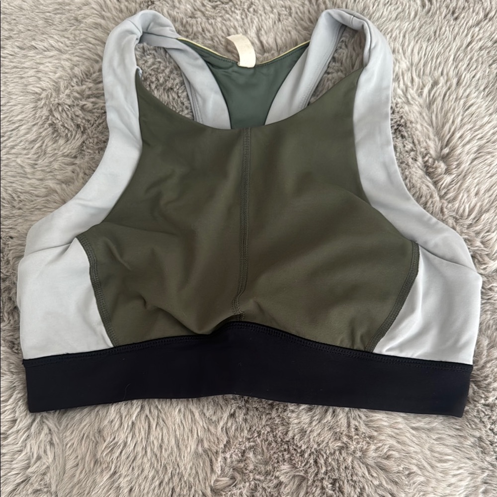 Women's Olive and Gray Sports Bra